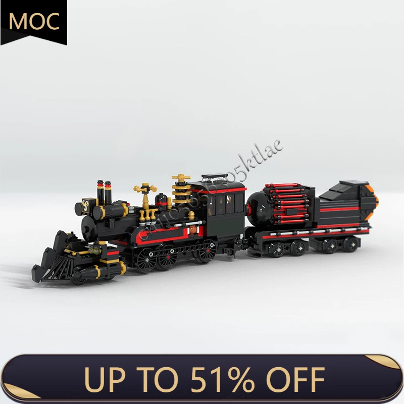 

New 880 Parts MOC Famous Movie Mini Train Model Building Blocks DIY Assembly Bricks Toys For Children Surprise Halloween Gifts