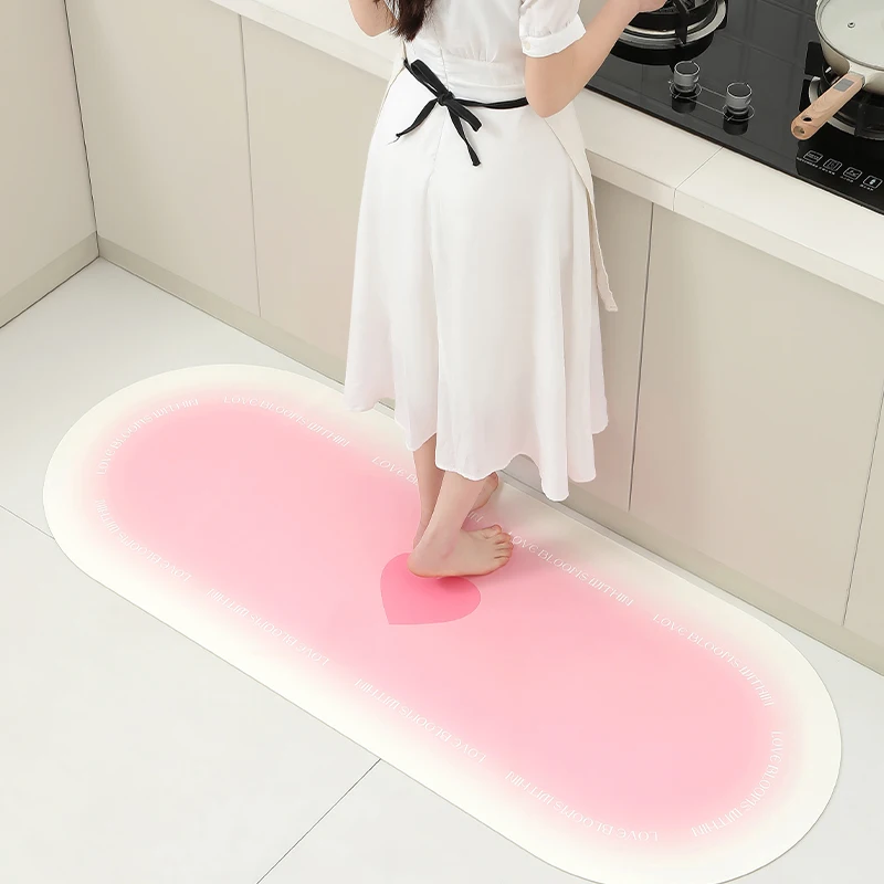 Kitchen Floor Mats Diatom Mud Absorbent Water Oil Absorbing Rug Non-slip Quick-drying Soft Mat Color Gradient Minimalist Carpet