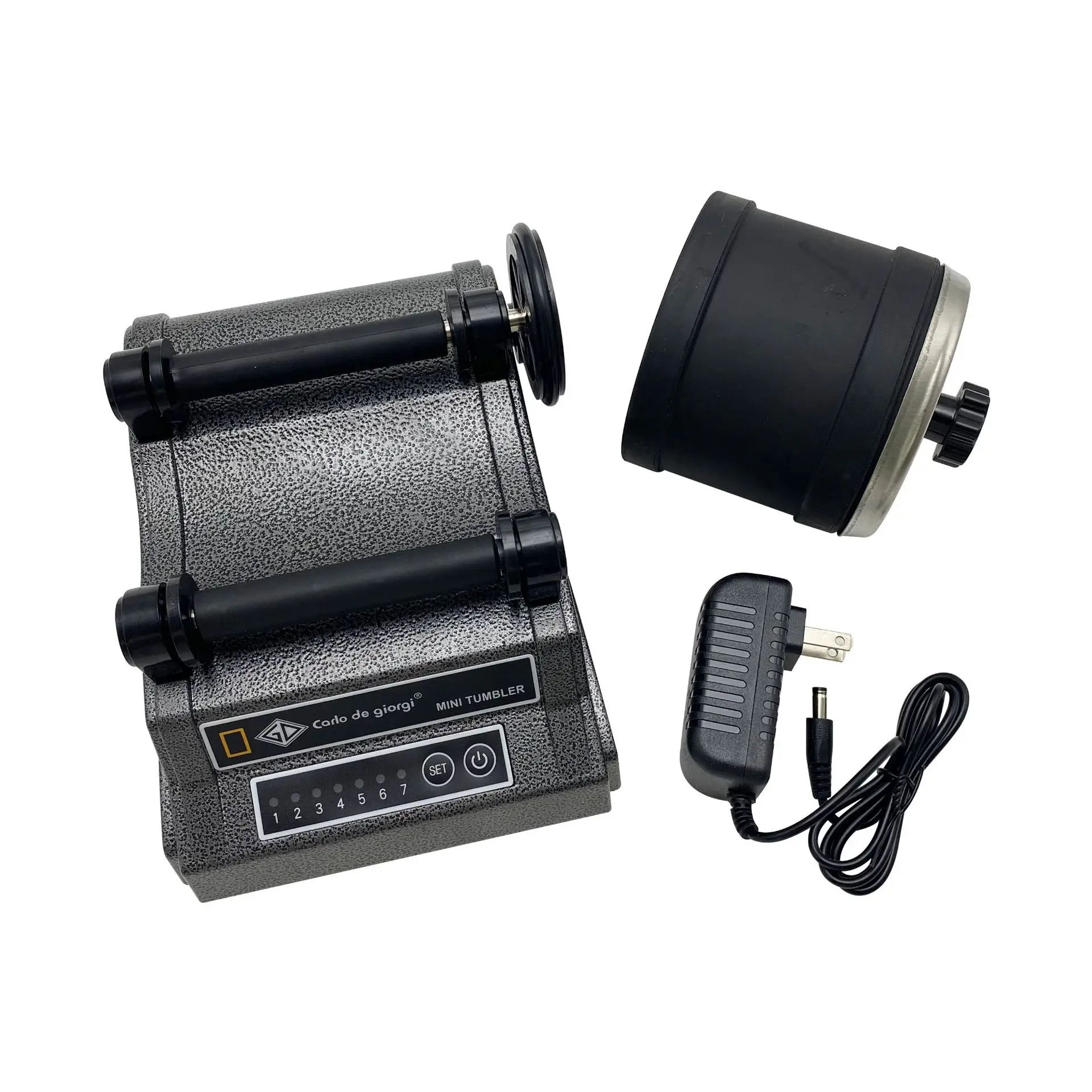 Mini Polishing Motor Single Barrel Tumbler Jewelry and Metal Polishing Kit Professional Grade Rotary Rock Rubber Tumbler-HDF