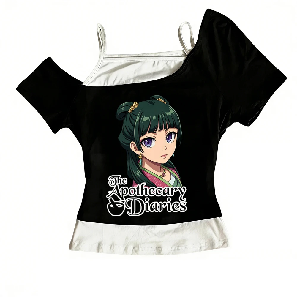 Maomao the Apothecary Diaries Crop-Top für Damen, 2000er-Jahre, Gyaru, Manga, Jojifuku, koreanische Mode, T-Shirt, Manga, Japan, Sommer – Detail 8