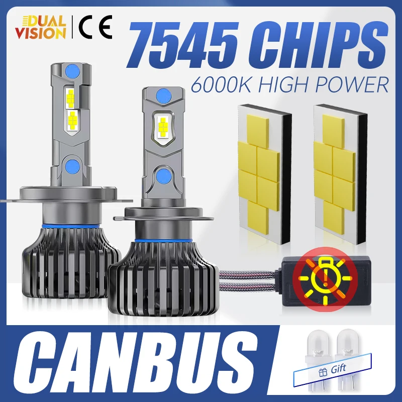 

H1 H7 H4 Светодиодный декодер Canbus Светодиодные фары HB3 HB4 9005 9006 H11 H8 H9 Двусторонний 7545 CSP Турбо Противотуманные фары T10 Свет Мини 12 В