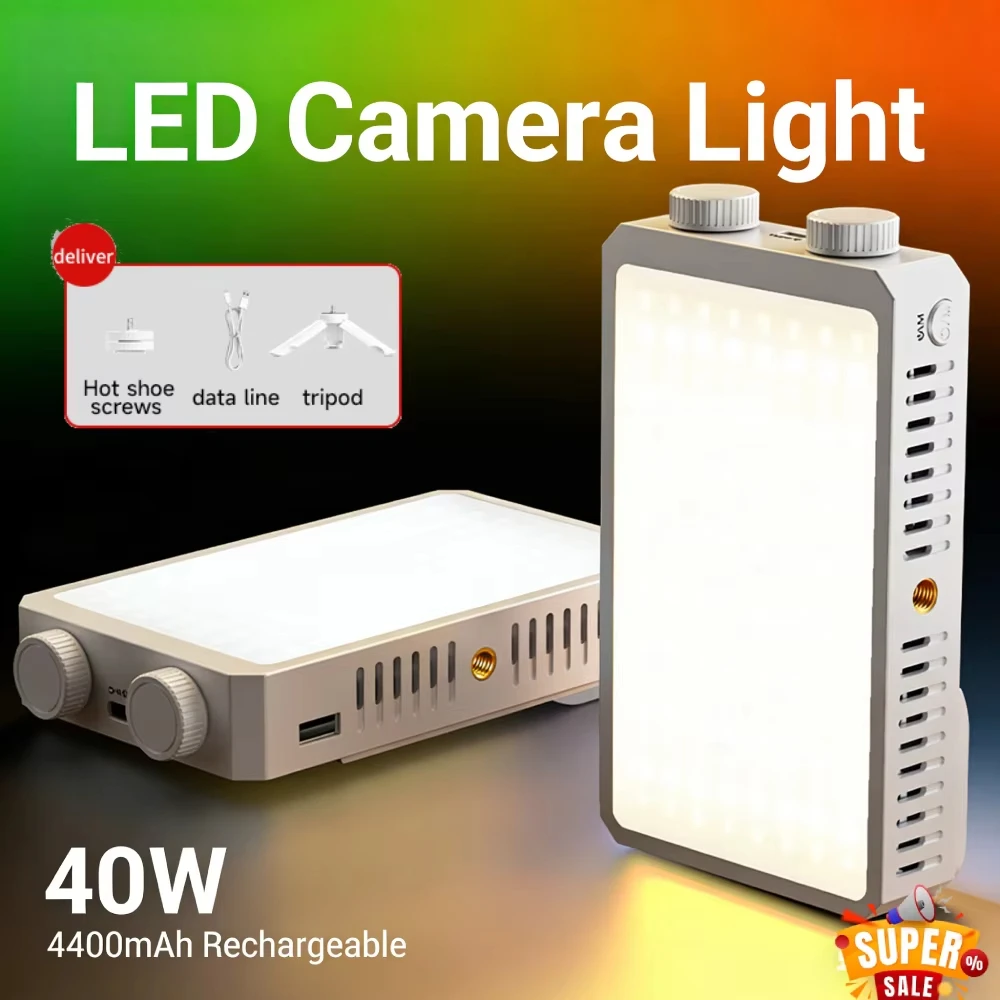 40W Outdoor Photography LED Fill Light Handheld Pocket Selfie Soft Beauty Light Fan Camera Top Light