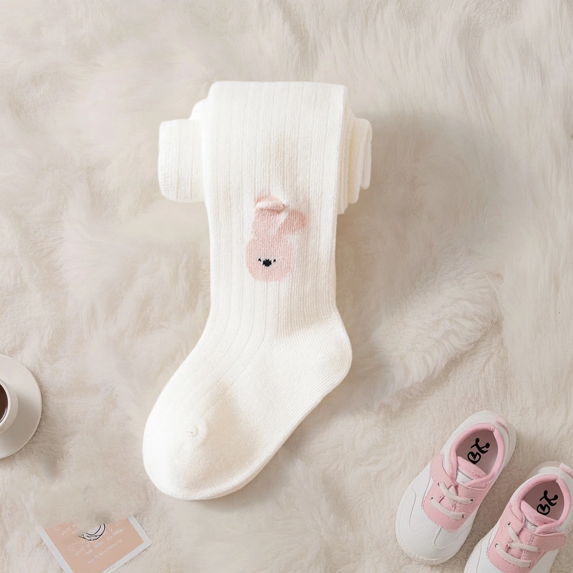 ユニコーンフラワーハートデザインの愛らしいベビーガールレギンス - 小さな女の子のための柔らかく伸縮性のある幼児用タイツ