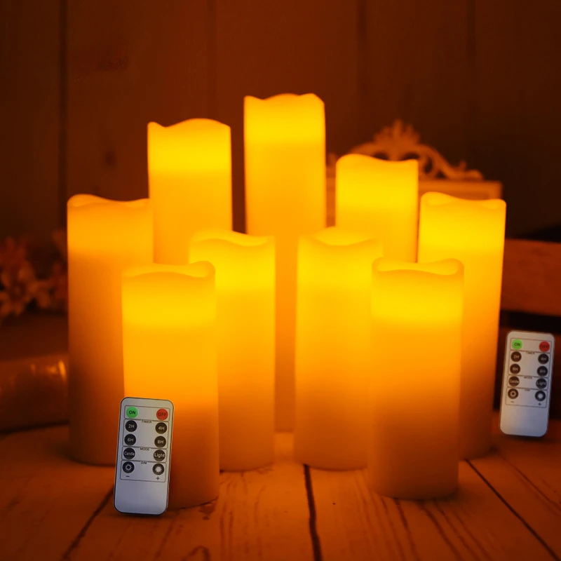 

9PC Remote control LED electronic candles romantic wedding birthday club decoration proposal creative paraffin fake candles