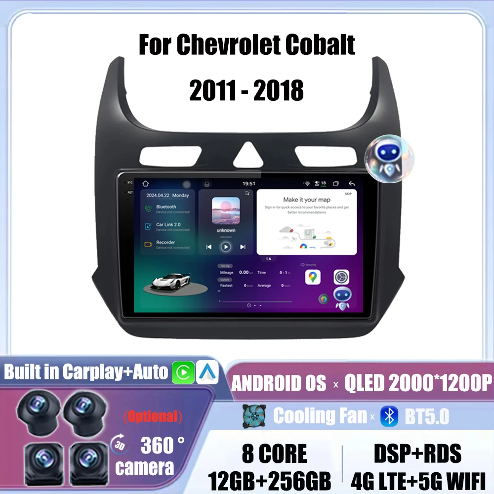 

Автомобильная Мультимедийная магнитола для Chevrolet Cobalt 2011, 2012, 2013, 2014, 2016, 2017, 2018, 9 дюймов, 4G, Android, Wi-Fi