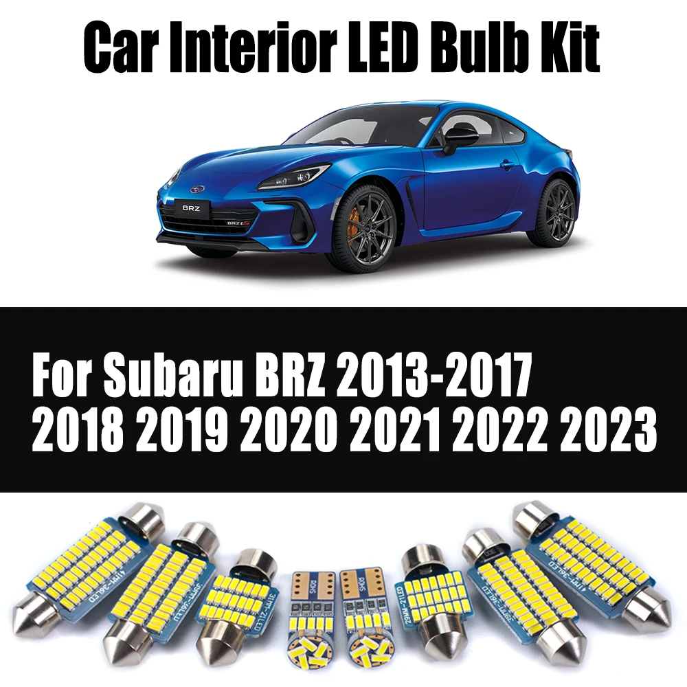 

11 шт. Canbus светодиодный внутренний купольный светильник для двери с картой, комплект аксессуаров для Subaru BRZ 2013-2020 2021 2022 2023 автомобильная лампа для номерного знака