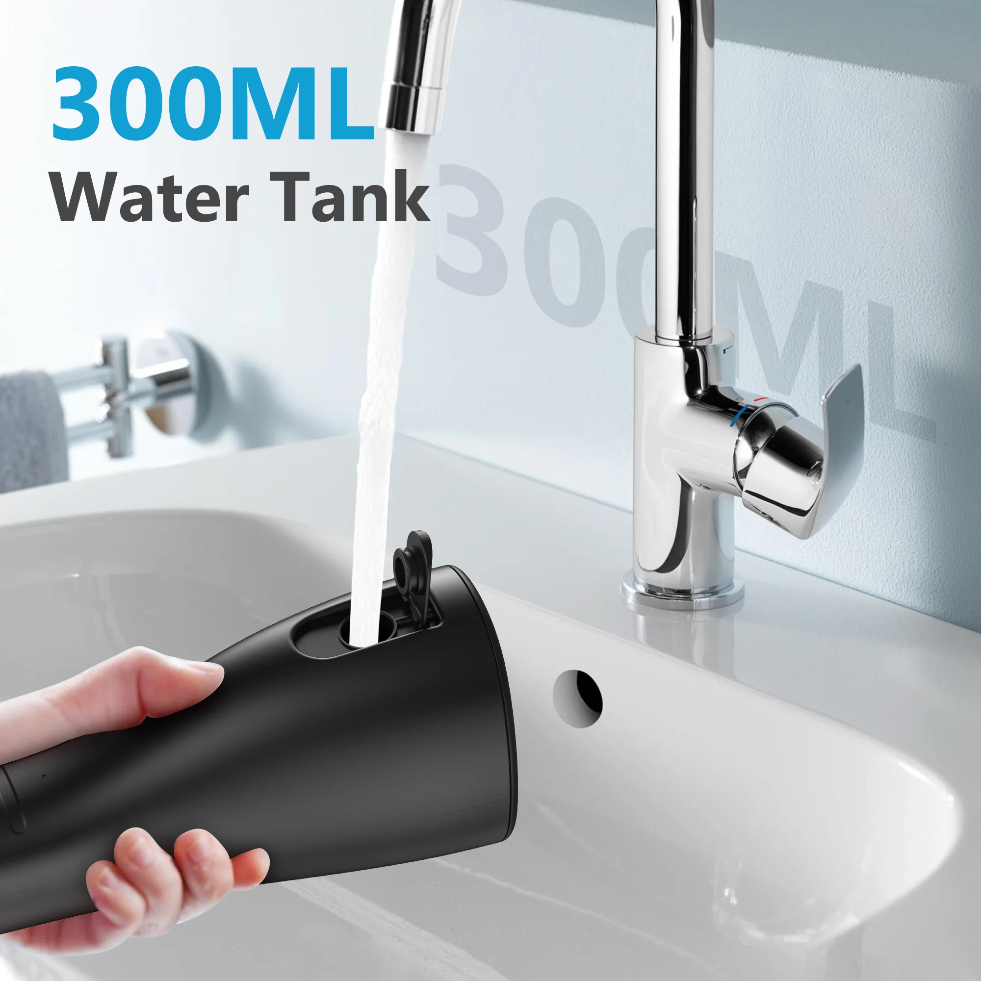 SEJOY Dental Oral Irrigator Water Flosser Thread Teeth Pick Mouth Washing Machine 5 Nozzles 5 Modes USB Rechargeable 300ml Tank