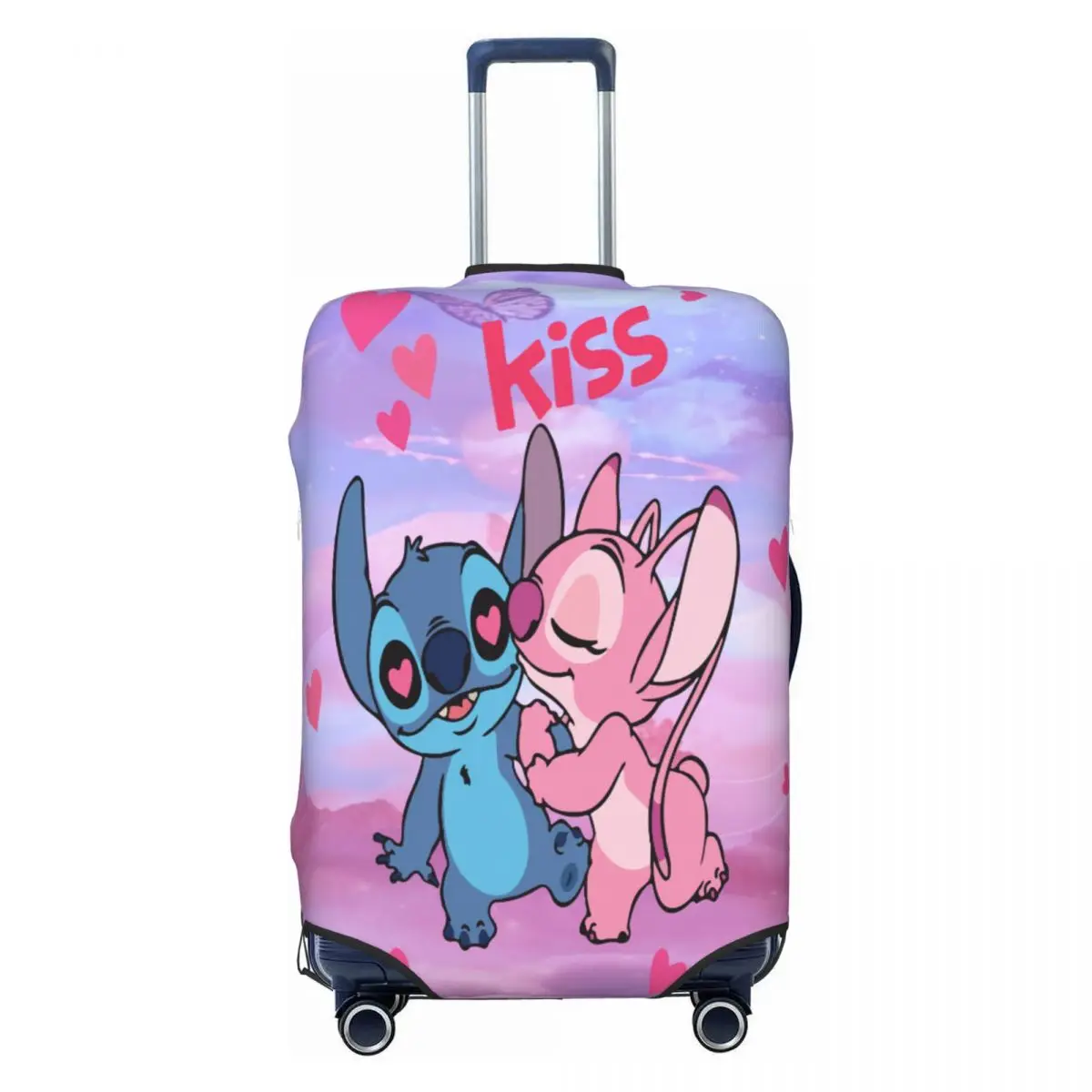 

Kiss Stitch Angel Luggage Cover Elastic Cute Travel Suitcase Protective Covers Fits 18-32 Inch