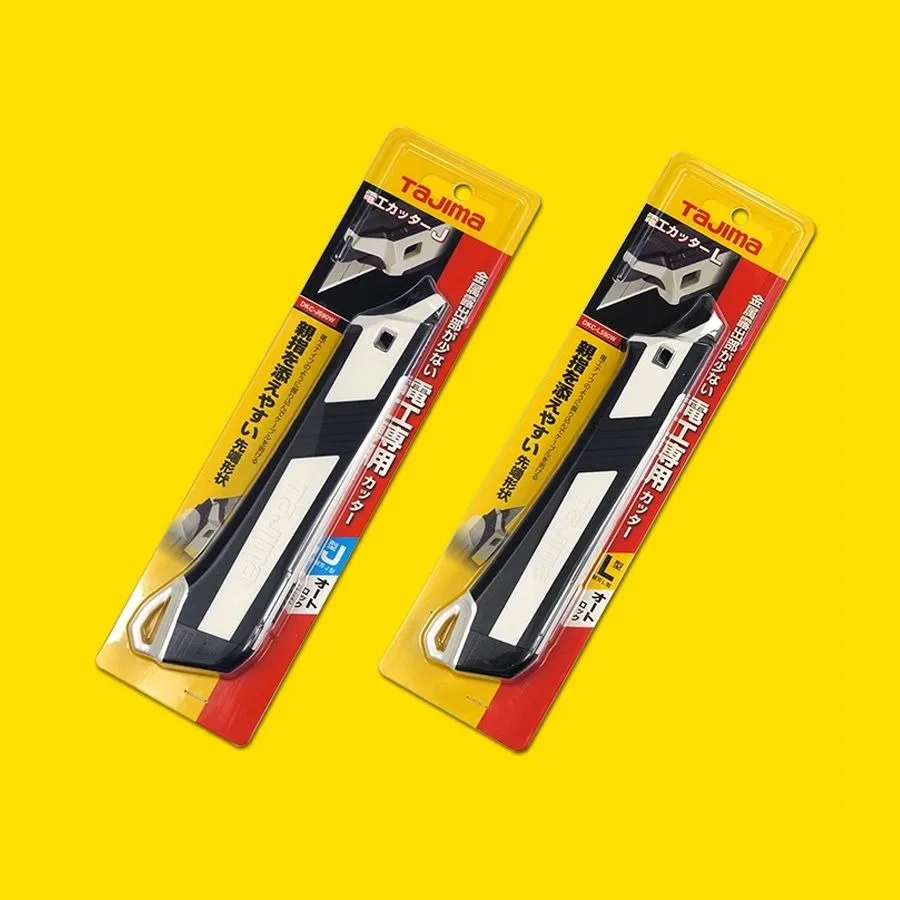 

TAJIMA Retractable Utility Knife 1Pcs with 18/22mm L/J-shaped Blade Non-slip Resin Handle Automatic Lock Knife 1802-2044/5