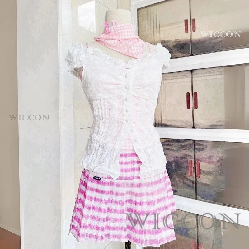 Anime NANA Komatsu Nana Costume Cosplay ragazza rosa gonna data abiti carino uniforme parrucca carnevale Masquerade vestiti del partito