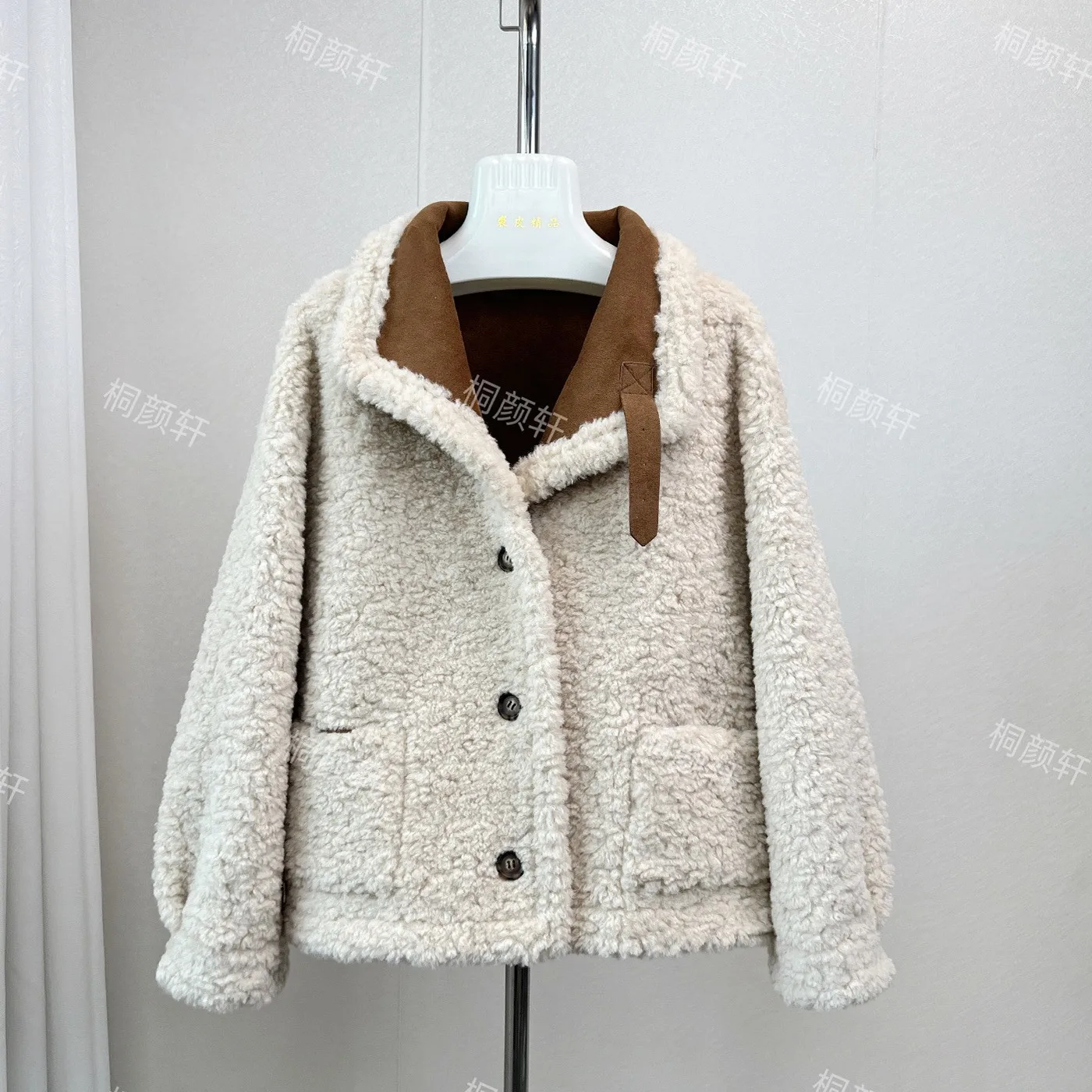 Lapel Turn Down Collar Jacket Loose Fit Elegant Commuter with Autumn Regular Length No Hood Notched Lapel Casual Women Coat