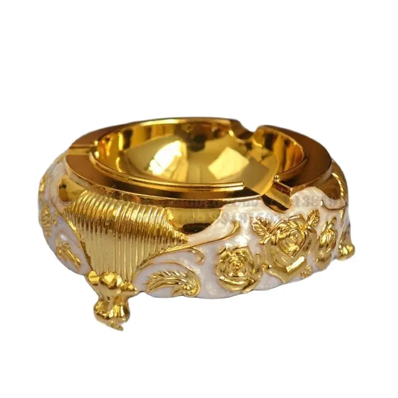 Free shipping Super affordable golden European ashtray / white antioxidant rose ashtray / home hotel supplies advanced gifts