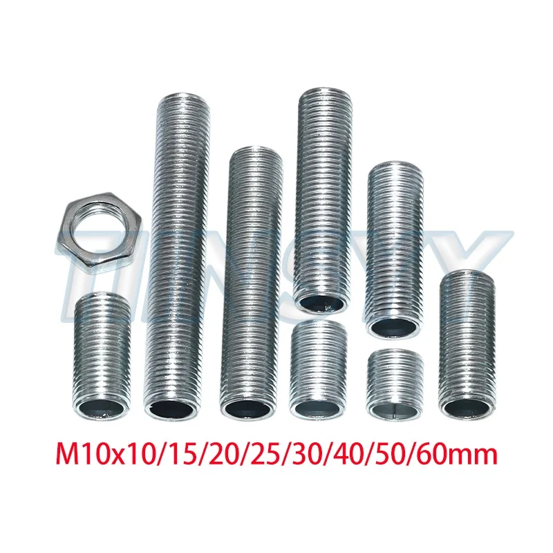 10pcs M10 Hollow Tooth Tube Internal Thread Hollow Screw Nut Lamp Cap Chandelier Connect Rod Fixed Base Lighting Accessories