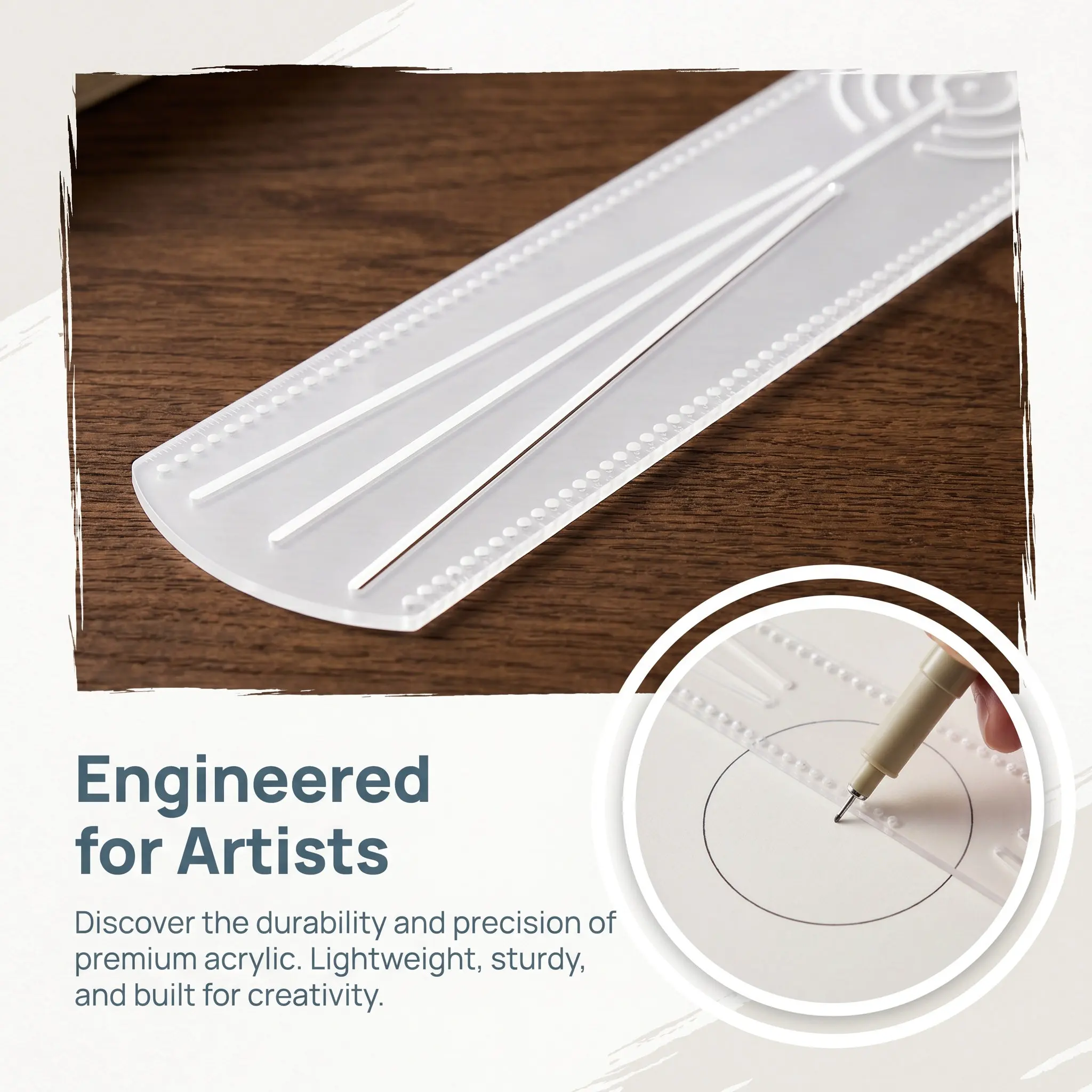 2Pcs Mandala Drawing Rulers Acrylic Geometry Stencil for School Art Craft Projects Circle Maker Transparent Circle Drawing Ruler