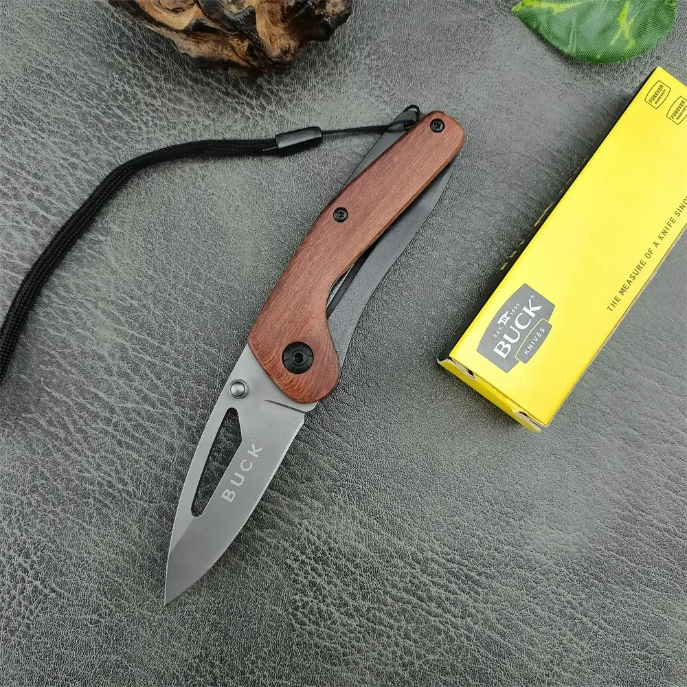 High Quality DA85 Folding Knife 5Cr13Mov Blade Wood Handle Pocket Knife Outdoor EDC Survival Camping Hiking Hunting Tool