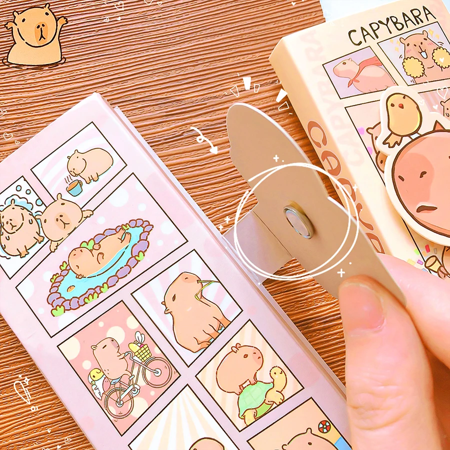 Imagem -03 - Cute Mini Notepads Portátil para Notas Papelaria Kawaii Suprimentos Coisas Acessórios de Escritório Memo Pad Capivara Diário Notepads