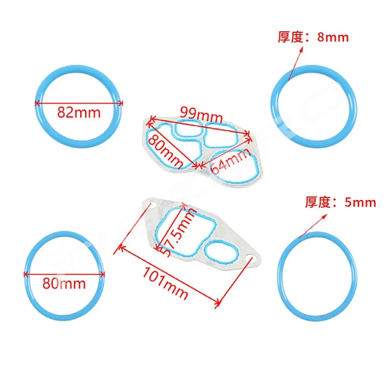 For Ford F-350 Powerstroke 1994-2003 Engine Oil Cooler Adapter Gasket 6pcs 7.3 1C3Z6K649BA F7TZ6A636AAA Brand New