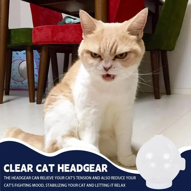 Cat Muzzle For Grooming Anti Bite Transparent Cat Hood Cat Astronaut Muzzle Drop-Proof Pet Accessories For Chewing Grooming Nail