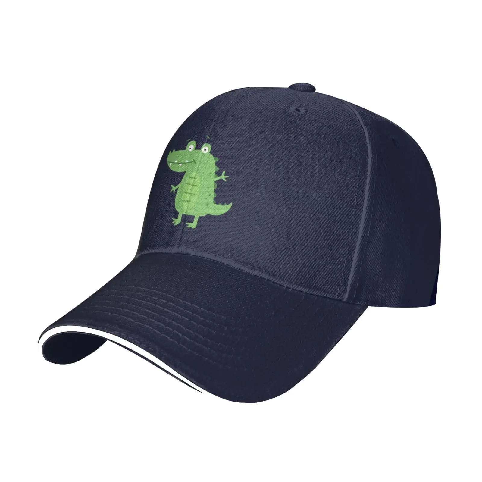 Cute Crocodile Trucker Baseball Cap for Men Women Hat Sandwich Brim Dad Hats