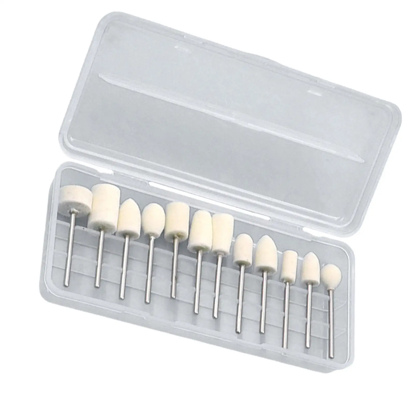 12x nail Bits Grinding Polishing Head , Replacement Manicure Tools with Case Grinding Barrel Head for Buffing Rotary Tool Salon