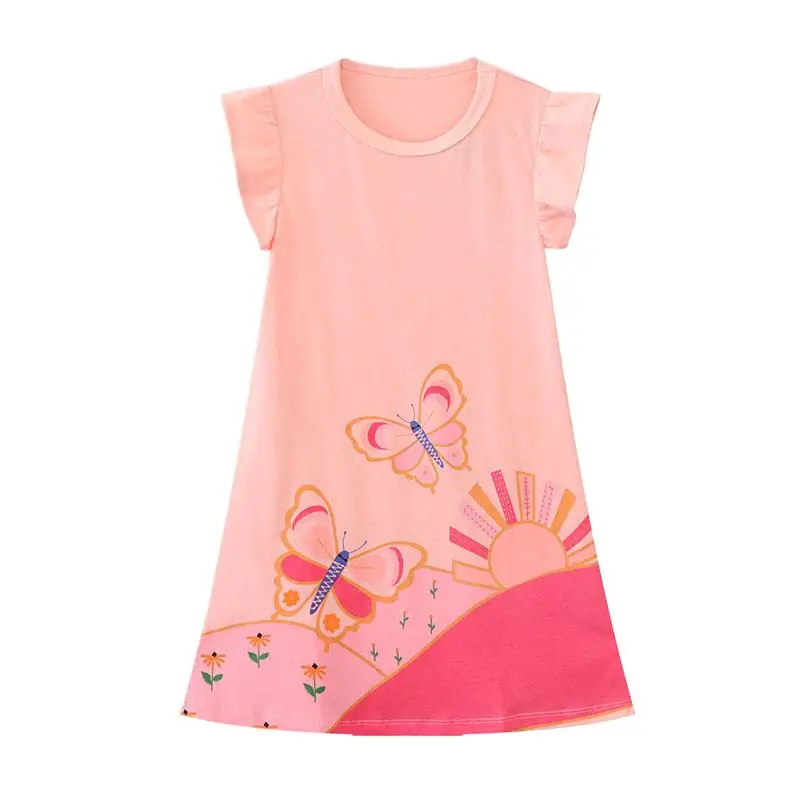 

Baby Princess Summer Dress Baby Girls Appliques Cartoon Butterfly Children's Clothing Kids Clothes Cotton Costume