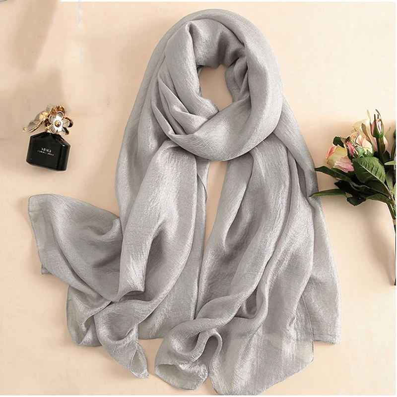 2023 Fashion Solid Linen Women Scarf Spring Summer Thin Pashmina Shawl Wraps foulard femme Plus Size Hijab Stole Scarves