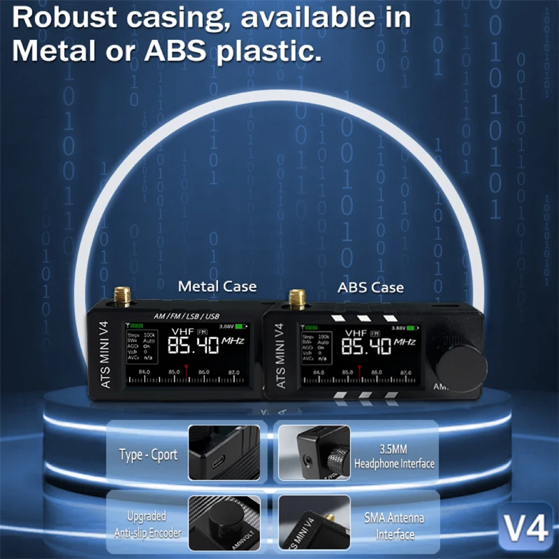 AMNVOLT V4 ATS MINI SI4732 راديو جميع الموجات DSP راديو FM AM SSB LSB USB استقبال مع ميزة سماعة الرأس السلكية المضافة #6