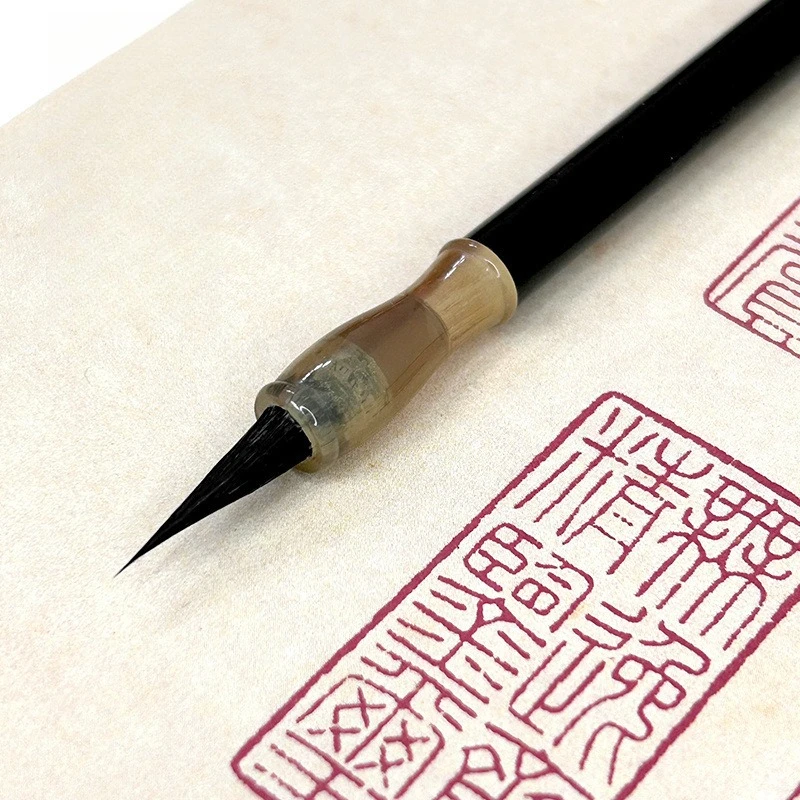 Kleiner Pinselkasten, professionelle Qualität, Langhao Kalligrafie-Pinsel, kleiner, sorgfältiger Pinsel für dünne Linien, speziell für Goldkörperschriften – Detail 1