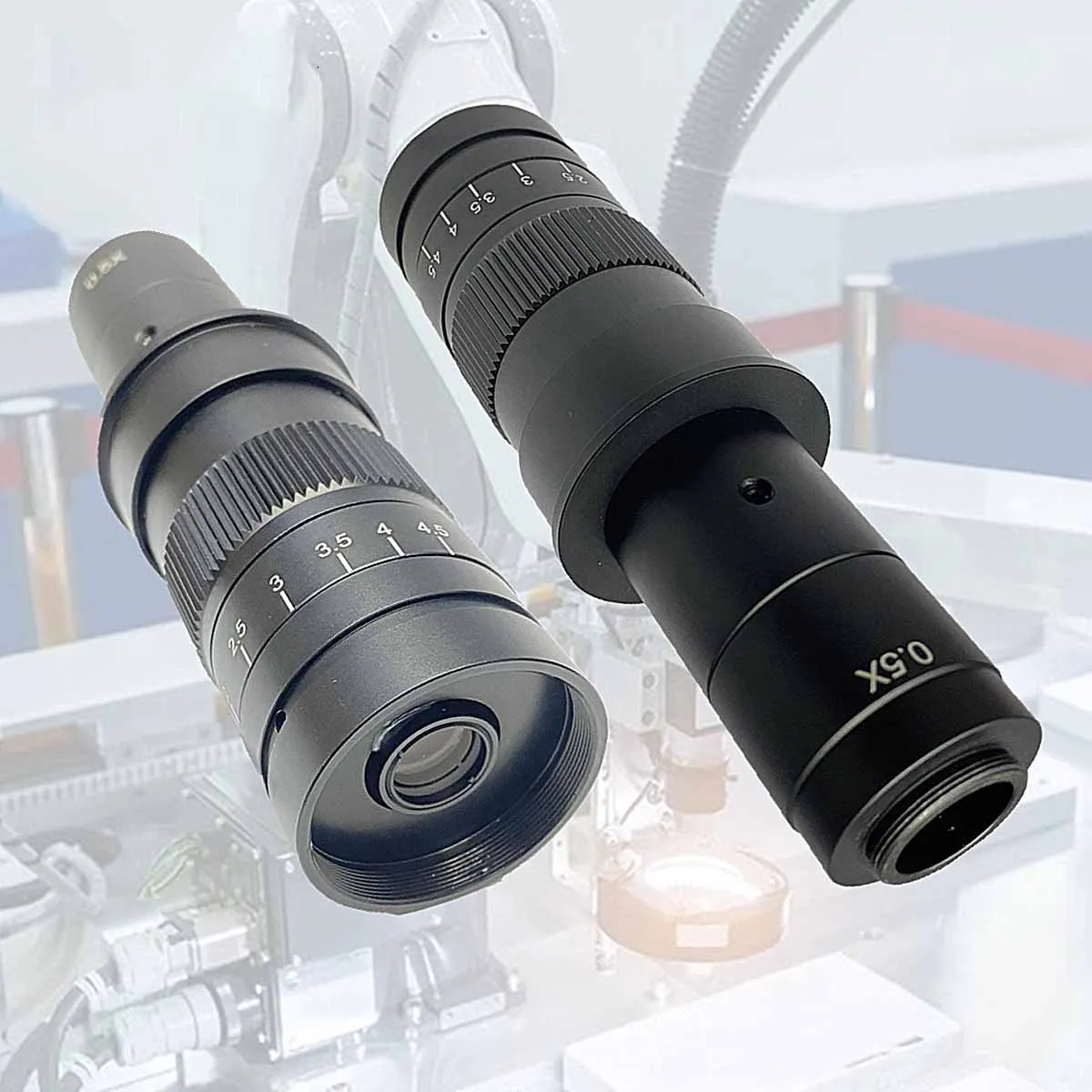 

Adjustable 30-200X Zoom C Mount Lens Single Tube Optical Microscope Lens with 0.7-4.5X Zoom For Industry Video Microscope Camera
