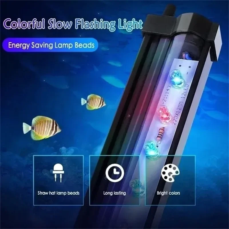 Aquarium LED bulb light color, underwater bubble oxygen lamp aquarium lamp AC100-240V