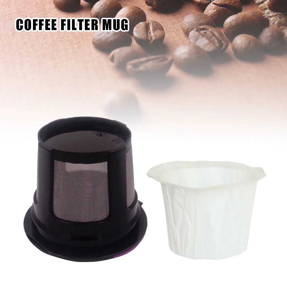 Juego de tazas K reutilizables con 100 filtros de papel para cafeteras Keurig 1.0 y 2.0 ecológicas