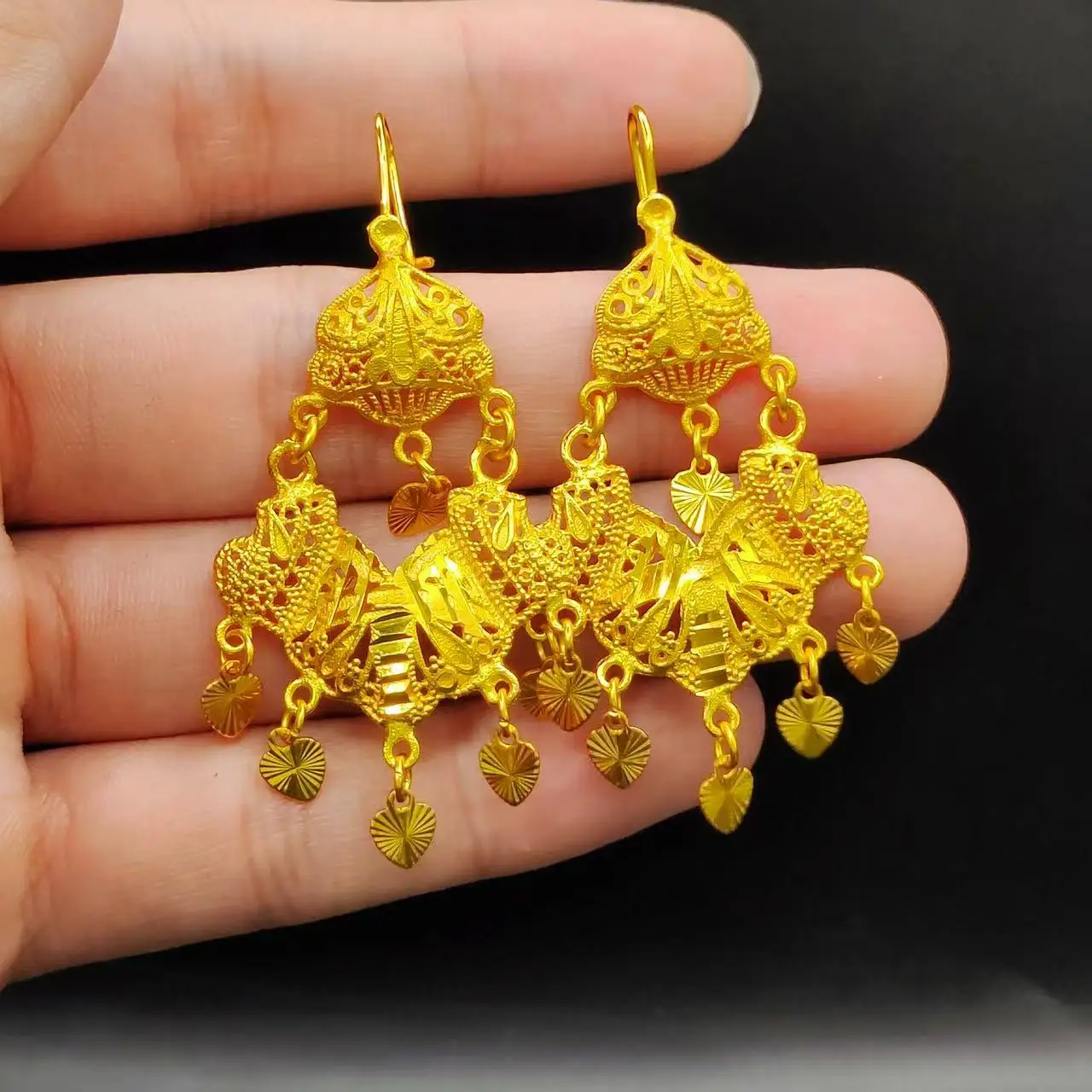 2024 Trend Long Earrings For Women Dubai Taseel Pendant Gold Plated Dangle Earring Indian Luxury Quality Jewelry Wholesale