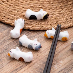 1PC Lovely Cat Shaped Ceramic Chopstick Holder For Kitchen Dining Table Chopsticks Accessories