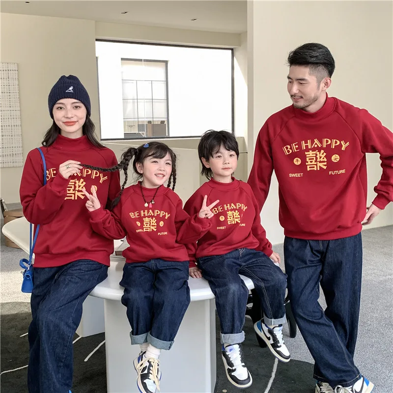 2022 New Family Sweatshirts Women And Baby Girls Boys Winter Hoodies Daddy Mommy And Son Daughter Matching Fashion Tops t Shirt