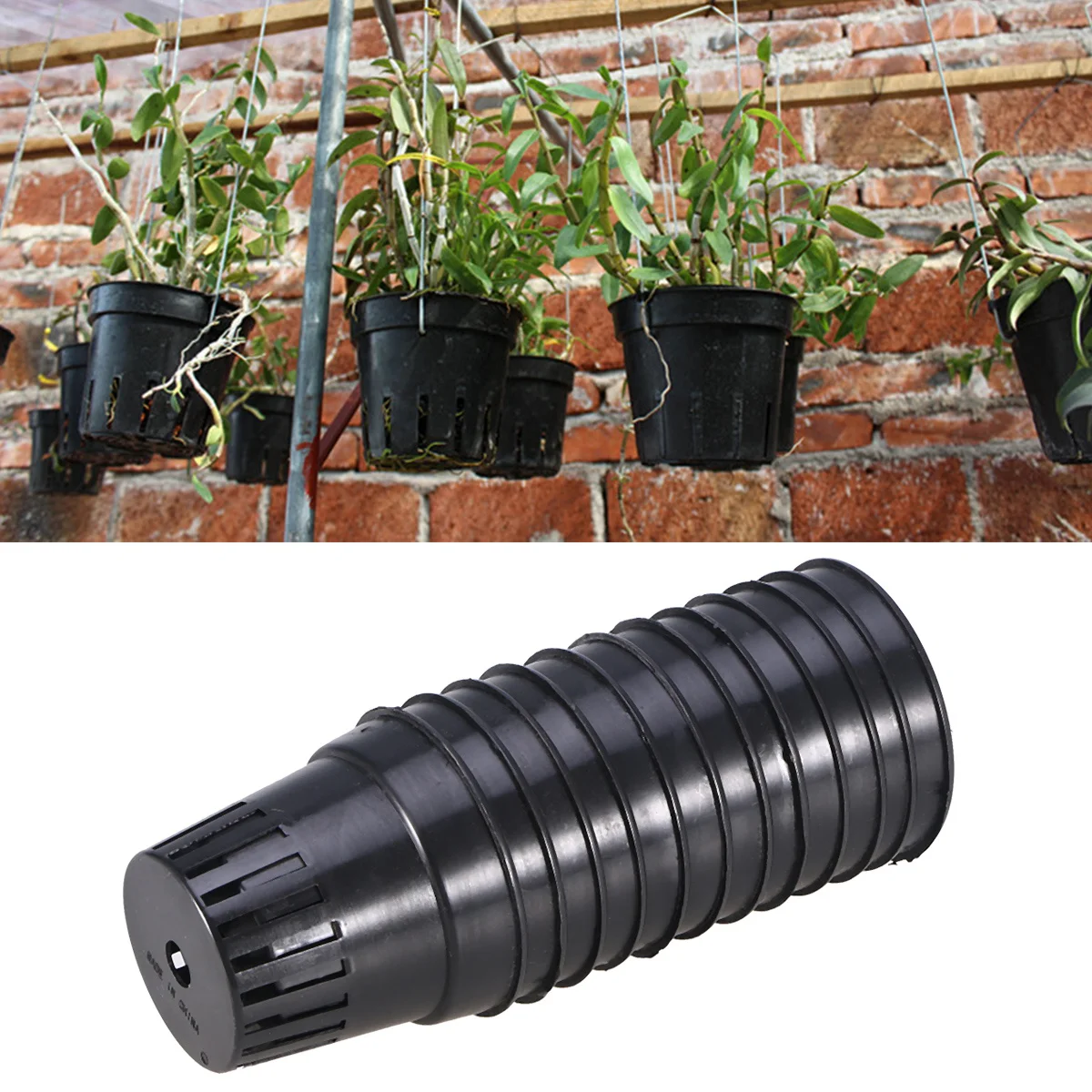 

6pcs Planting Basket Black Plastic Pot For Garden Nursery Use Durable Drainage Holes Grow Cups Hydroponic System Cultivation