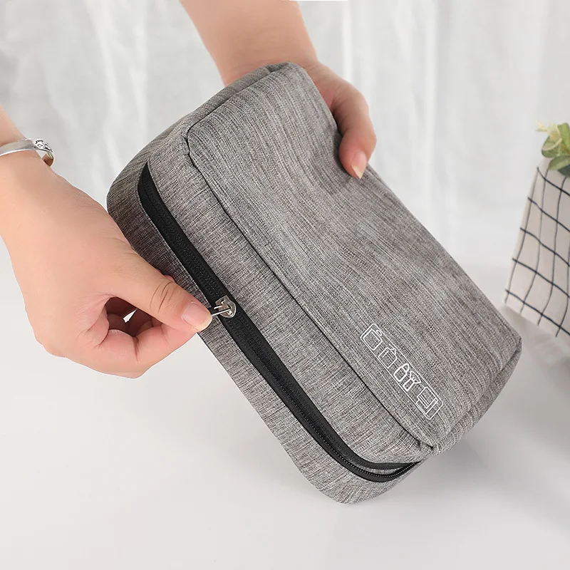 Toiletry Bag Hanging Travel Cosmetic Makeup Bag Gray Waterproof for Women Men Bathroom Storage Organizer with Sturdy Hook