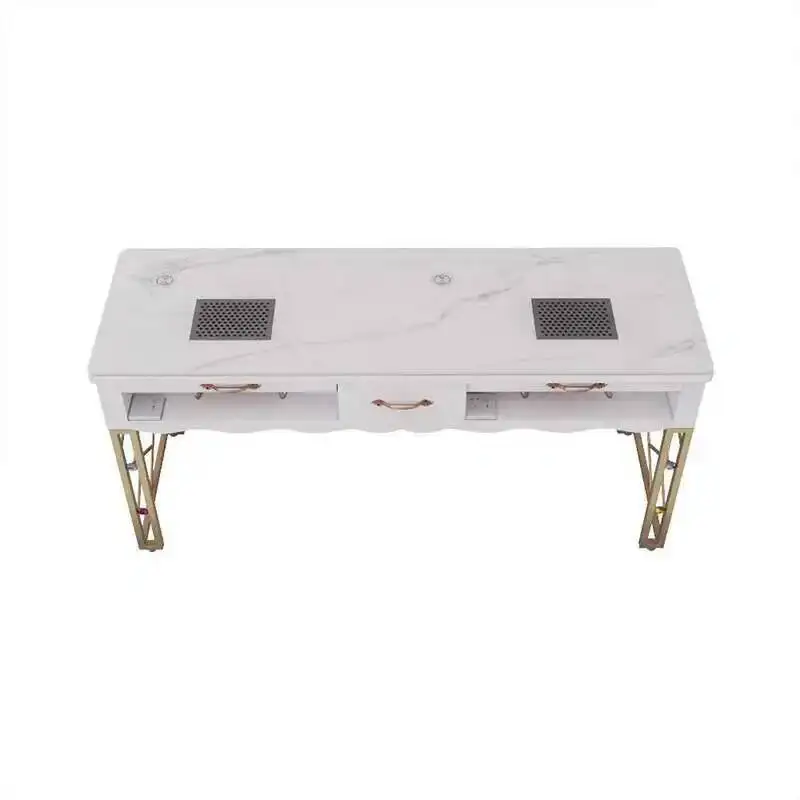 Table Furniture Light Manicure Salon Luxury Nail For Beauty Salon Professional Manicure Table Double Layer Upscale Nail Tables - Image 2