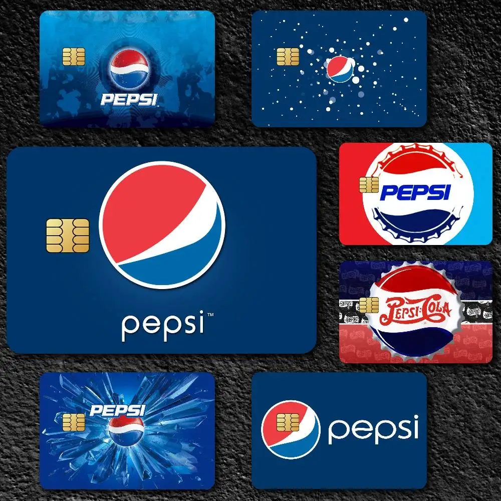 Pegatinas de piel para tarjetas de crédito P-Pepsis Cola, a la moda, para tarjetas bancarias, autobús, Metro, regalo impermeable