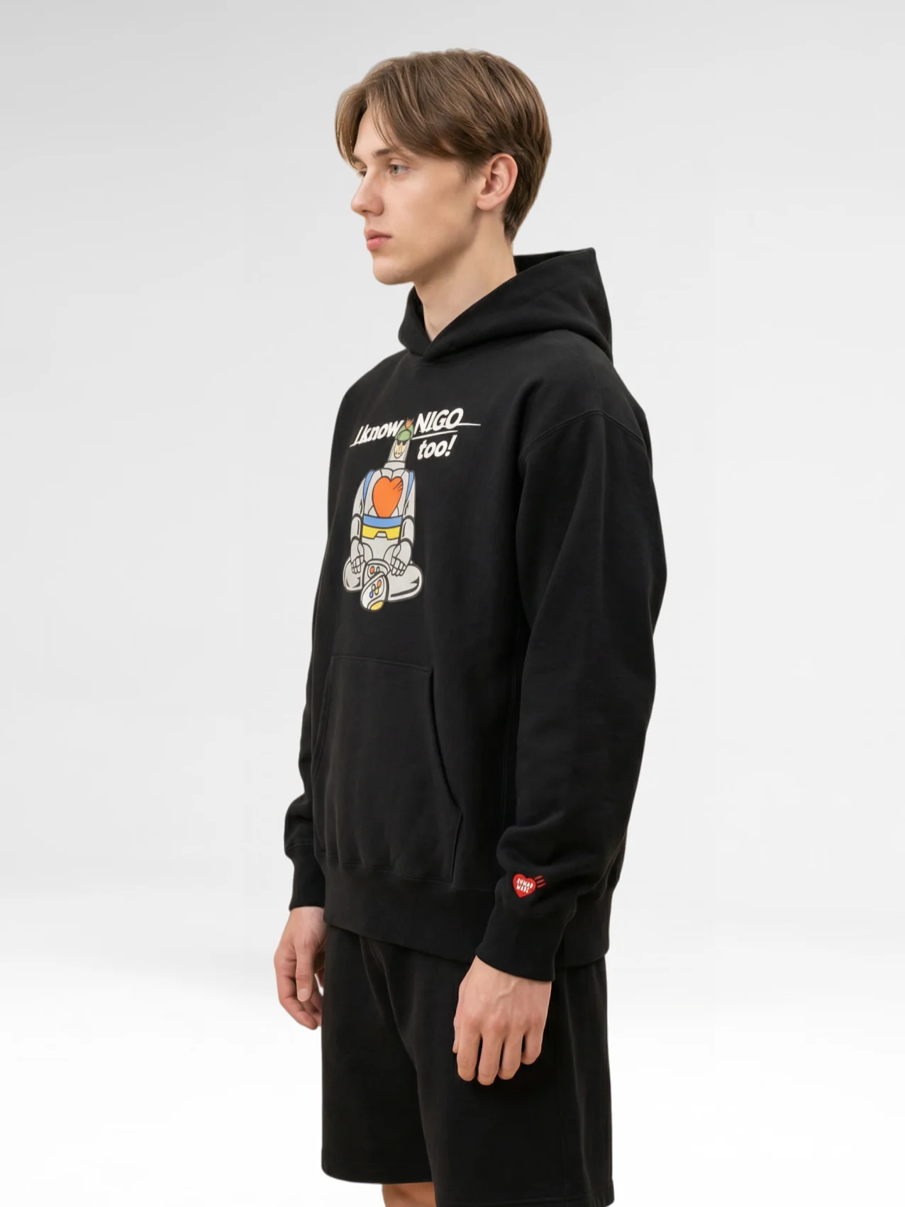 

Robot American Sle Retro Loose Fit Hoodie ex Sweatirt Fce Lined Long Sve Casual Wear for Boys And Girls