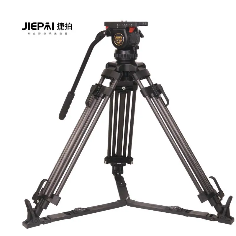 Jiepai JP-V8L/T Pro Tripod Broadcast Level Hydraulic Ptz Magnetic Suction Foot Rest Set Aluminum Alloy 8kg Proffesional Tripod