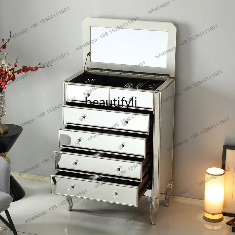 

European-style chest of drawers, mirror cabinet, simple modern locker, jewelry drawer, living room, bedroom