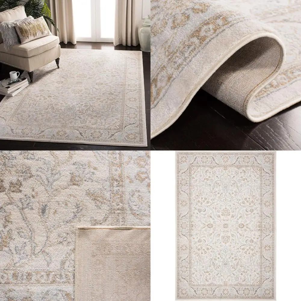 

Кремово-бежевый ковер в восточном стиле, 6 футов 7 x 9 дюймов, не осыпающийся, простой в уходе, идеально подходит для гостиной и спальни (ISA912A)