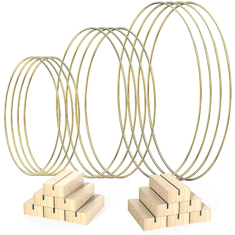 Gouden metalen bloemen hoepel met plaats kaarthouder bruiloft tafel middelpunt decoratie DIY macrame bloemen voor bruiloft decoratie