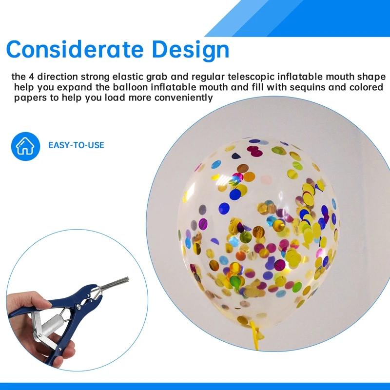 Balloon Opening Tool 2 Pieces Balloon Expansion Tool Filling Confetti Mouth for Transparent Balloon Opener-A73M