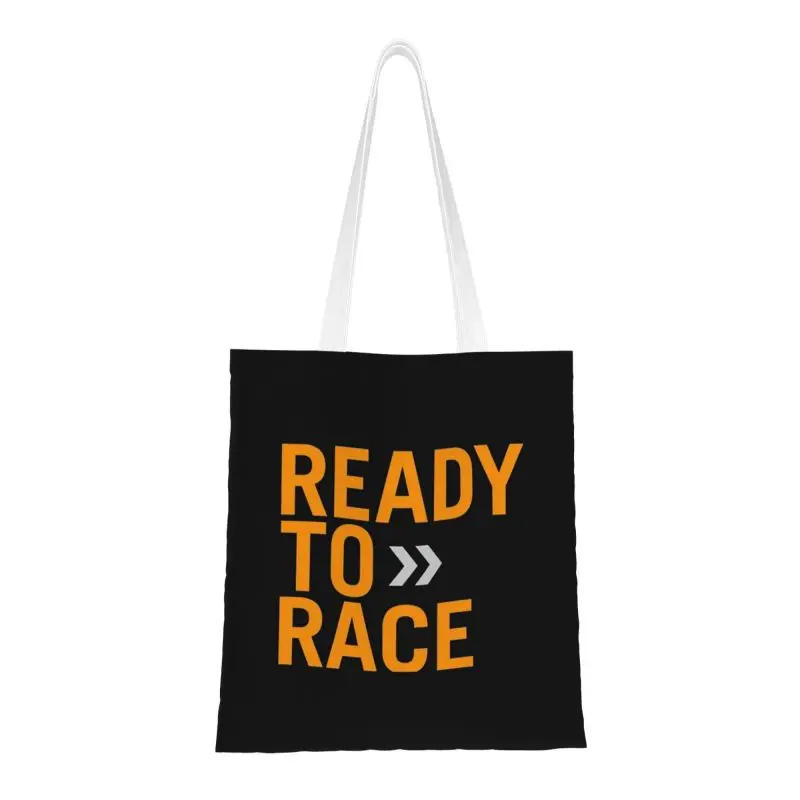 Cute Ready To Race Austrian Motorcycle Shopping Tote Bags Recycling Canvas Grocery Shopper Shoulder Bag