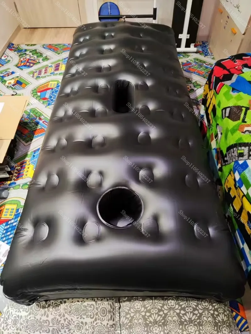 Double Layer Inflatable Mattress PVC Latex Vacuum Bed 230x90cm No Air Pump