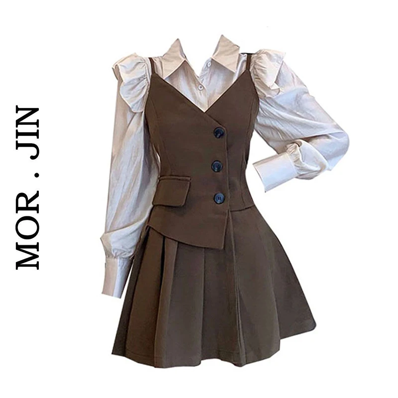 

Loose Women's Professional Outfit Set Spring 2026 New Style Versatile Top And Halter Dress Two-Piece Set plus Size Fashion