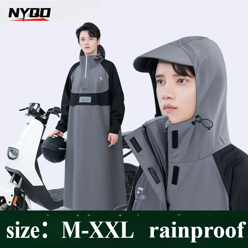 Chubasquero largo de cuerpo completo para motocicleta, antitormenta para lluvia para hombres y mujeres, Poncho de montar con mangas para adultos, equipo protector para montar