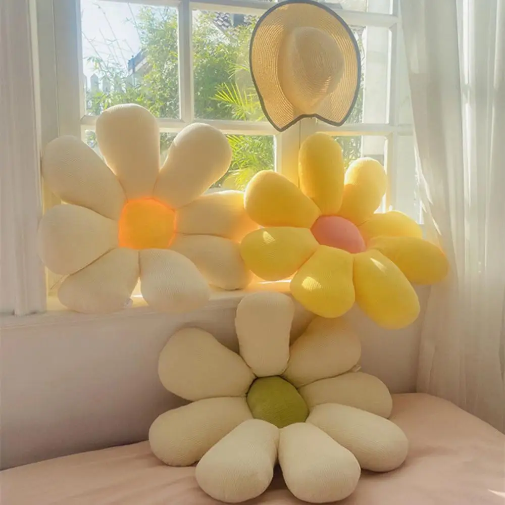 Kleines Gänseblümchen-Blumenkissen für Büro, Computer, Stuhlkissen, Sonnenblume, Erkerfenster, Tatami, Schlafzimmer, Sofakissen, Blumen-Wurfkissen