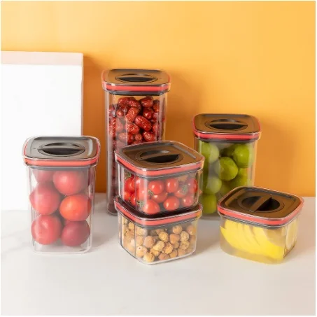 

Rotating Cover Sealed Jar Food Storage Box Transparent Plastic Multigrain Tank Stackable Dried Storage Jars Kitchen Organizer